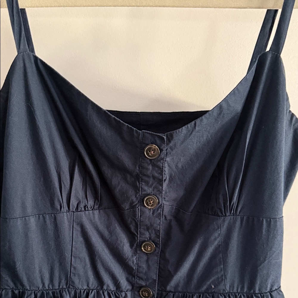 Jcrew Elegant Navy Blue Button-Down Dress. Pockets and full lined - Picture 3 of 4